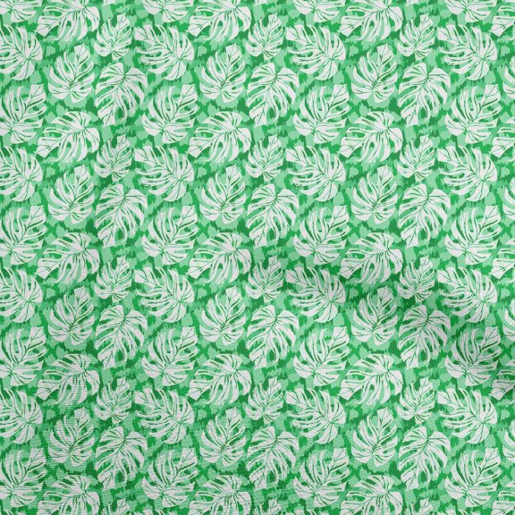 oneOone Polyester Spandex Green Fabric Tropical Fabric For Sewing Printed Craft Fabric By The Yard 56 Inch Wide