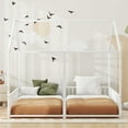 thumbnail image 4 of Harper & Bright Designs Metal Twin Size House Platform Beds, Two Shared Beds with Safety Guardrails, Fun Roof and Window Design, Antique White, 4 of 12