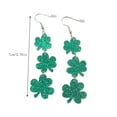 thumbnail image 3 of St. Patrick's Day Drop Earrings for Women - Dangling Three Leaf Shape Pattern, Green Irish Festival Earrings for Holiday Outfits and Saint Patrick's Day Gift, 3 of 5