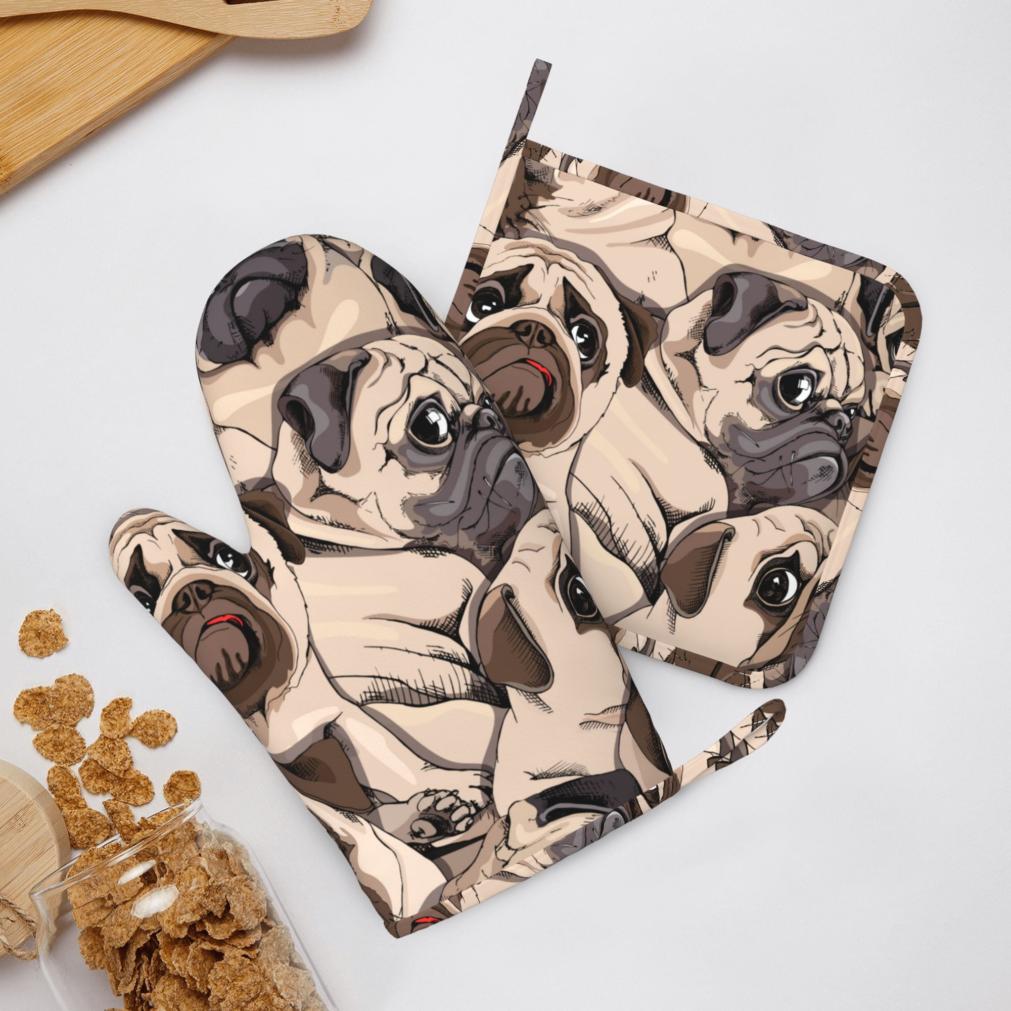 Cute Dachshund Bones Oven Mitts and Pot Holders Sets of 4,Non-Slip Heat  Resistant Oven Gloves for Baking Cooking Grilling BBQ - AliExpress