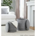 thumbnail image 3 of LumiSource Grey Fabric Marla Upholstered Ottoman Set, 3 of 6