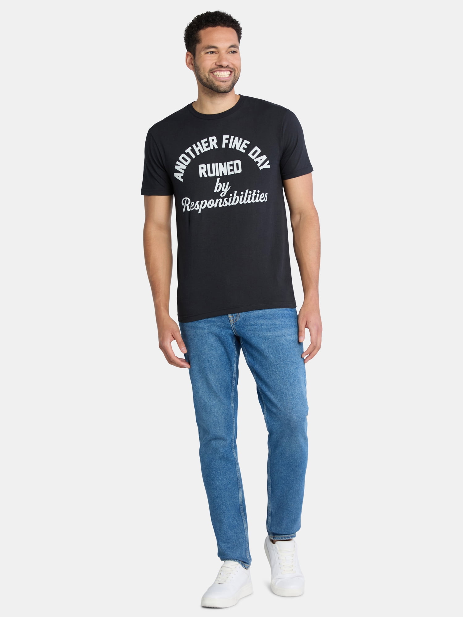 Another Fine Day Ruined By Responsibilities Men's and Big Men's Graphic Tee, Sizes S-3XL