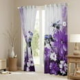 thumbnail image 3 of Bee Blackout Curtains Daisy Flowers Curtains,Blue Purple Ombre Oil Painting Floral Curtains & Drapes Graffiti Art Window Curtains Honeybee Butterfly Bohemian Decor, 3 of 6