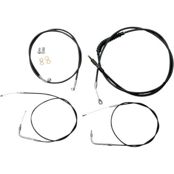 LA Choppers LA-8151KT-13B Cable/Brake Line Kit - 12-14in. Ape Hangers - Black Vinyl/Stainless