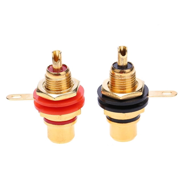 2 uds conectores de enchufe hembra RCA adaptadores de montaje en Panel de chasis enchufe de Audio Hugtrwg Nuevos Originales