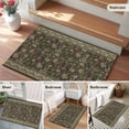 thumbnail image 6 of Sage Green Floral Area Rugs Collection 2'x3', Ethnic Tribe Abstract Art Flowers Non Slip Indoor Rectangle Throw Runner Rug Floor Mat Carpet for Living Room Dining Table Bedroom Nursery, 6 of 9