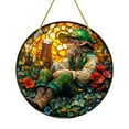 thumbnail image 2 of Tupukom Suncatchers Irish Shamrock Celtic Round Stained Glass for Home Garden Window Hanging, Irish Suncatcher Decorations Saint Patrick's Day, 2 of 8