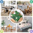 thumbnail image 4 of 52x52in(132x132cm) Square Tablecloth, Waterproof Polyester Table Cover, Wrinkle Resistant & Washable Fabric for Dining, Kitchen, Picnic, Tropical Leaf Print, 4 of 6