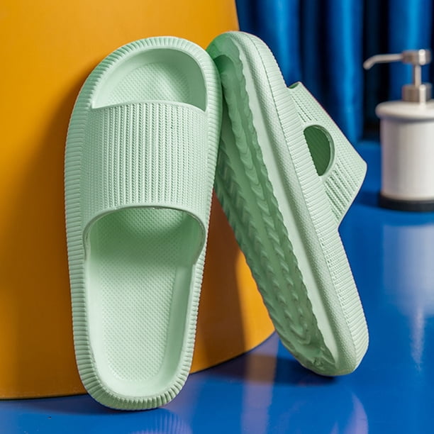 Cool Pantuflas Antideslizantes Casa Parejas Pantuflas Elásticas para Caminar (Verde 44-45) Sywqhk Para Estrenar