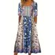 thumbnail image 1 of Vestido de Manga Corta para las Mujeres Estampado Cuello Redondo con Bolsillos, Vestido de Verano Sexy Y Casual para las Mujeres, 1 of 6