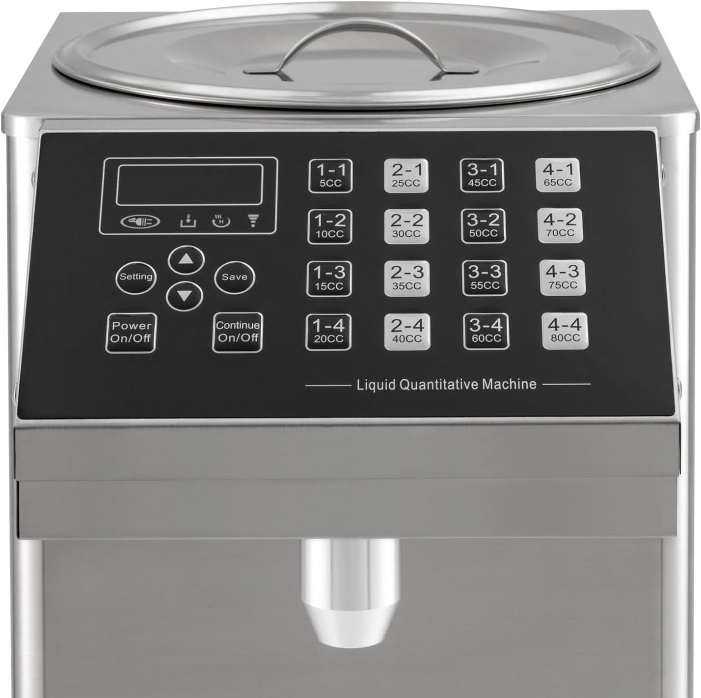 8L Automatic Fructose Dispenser 16 Grid Buttons Quantitative Fructose Machine 280w Stainless Steel Sugar Syrup Dispenser with LED Screen Sugar Dispenser for Coffee Shop&Restaurants