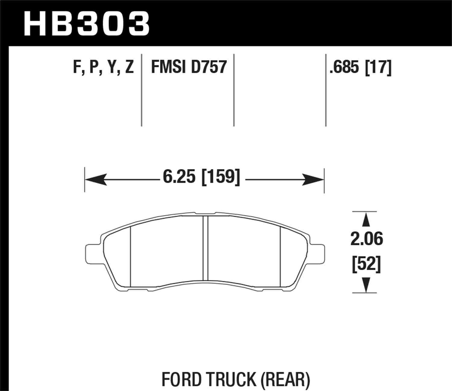 Hawk 99-05 Cadillac Excursion / 99-04 Ford F-250/F-350 Super Duty Pickup Rear LTS Street Brake Pads Fits select: 1999-2004 FORD F250, 1999-2004 FORD F350