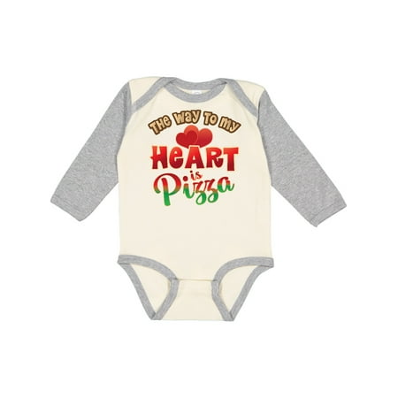

Inktastic Pizza Way to my Heart Italian Food Gift Baby Boy or Baby Girl Long Sleeve Bodysuit