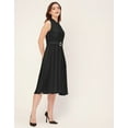 thumbnail image 3 of Moomaya Sleeveless Mandarin Collar Rayon Dress - Women's Elegant Flared Dress, 3 of 9