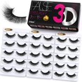 thumbnail image 1 of Eliace Pestañas postizas Aspecto natural Pestañas de ojo de gato Tiras tenues 15 pares de pestañas de visón 3D Pestañas postizas Volumen Esponjoso Delgada Banda suave Cómoda Larga Gruesa Pestañas cruz, 1 of 5