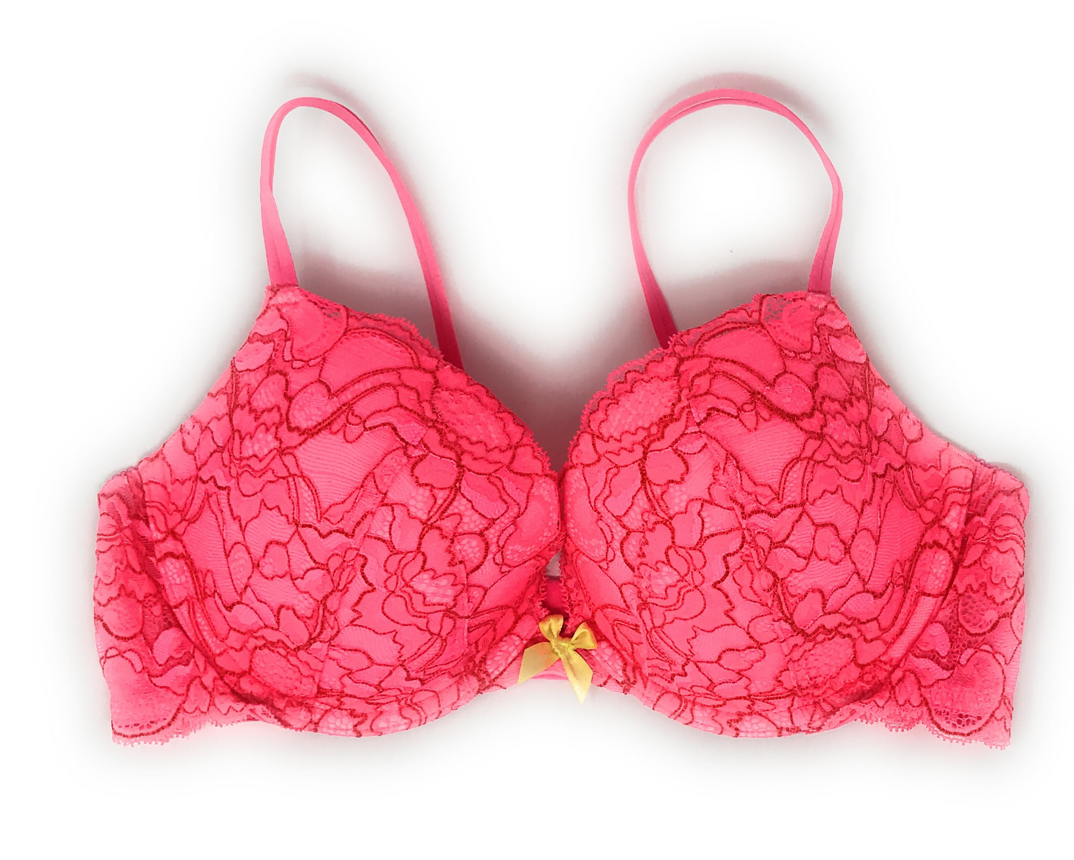 NWT VICTORIA'S SECRET VERY SEXY PUSH UP BRA 38DD HOT PINK CRYSTALS RETIRED