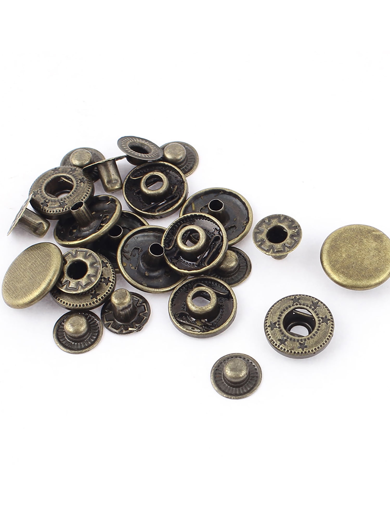 10 sets METAL Poppers Snap Fasteners Press Stud Jeans Tack NO SEW BOUTONS 17 mm 