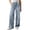 Blue/Black/White, variant on EYNMVR Womens Barrel Jeans Wide Leg Boyfriend Denim Pants Hop Vintage Baggy Jeans Cotton Mid-Low Elastic Waist Pants