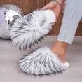 thumbnail image 6 of Lolmot Cozy Faux Fur Womens Slippers Fashion Closed Toe Slip On Fluffy Sandals Warm Plush Slide Shoes Indoor Outdoor, 6 of 9