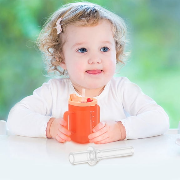 CHICHUMID 5-Pack Reusable Silicone Drinking Straws with Soft Tips for Kids' Bottles and Home Use, Back to School Essential