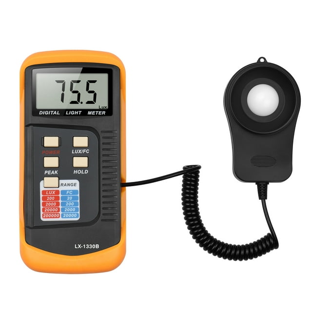 Medidor de luz de iluminancia digital Rango manual de 200 a 200,000 Lux Fotómetro LCD Luxómetro de Tomshoo Fotómetro de luz