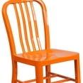 thumbnail image 3 of Commercial Grade 2 Pack Orange Metal Indoor-Outdoor Chair, 3 of 9