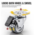 thumbnail image 3 of HOLKIE 2 inch Swivel Caster Wheels Set of 4 - Heavy Duty Casters for Furniture - No Noise TPR Wheels - Total Capacity 880lbs, 3 of 9