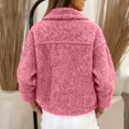 thumbnail image 5 of LWavelet Fuzzy Button Front Teddy Jacket Women Soft Fall Daily Trendy Cozy Casual Outerwear Pink S, 5 of 5