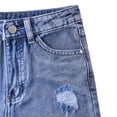 thumbnail image 5 of YunPes Girls Ripped Jean Shorts with Pockets Casual High Waisted Straight Leg Denim Jorts Kids Button Zipper Slim Fit Denim Shorts, 5 of 8