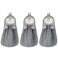 thumbnail image 1 of 3X Toalla de Mano para Colgar, Absorbente, Toalla de Mano para , PingüIno, Pato, Suave y Agradable para la Piel para NiñOs, Gris, 1 of 2
