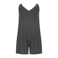 thumbnail image 6 of UAMVSH Jumpsuits for Women Sleeveless V-Neck Summer Rompers Pleated Wide Strap Baggy Short Overalls Clothes with Pockets, 6 of 7