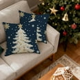 thumbnail image 5 of Wzzjkit Christmas Pillow Covers Merry Christmas Throw Pillow 18x18 Decorative Blue Christmas Tree Pillow Cases for Chair Sofa Living Room Christmas Decor, 5 of 7