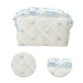 thumbnail image 4 of Unique Bargains 1 Pc Lace Bow Ruffles Makeup Bag for Everyday Use 3.15 in Blue, 4 of 5
