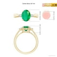 thumbnail image 4 of ANGARA Natural Tapered Shank 1.5 ct Emerald Solitaire Ring with Diamond Accents in 14K Yellow Gold for Women (Size-9x7mm) | May Birthstone, Anniversary, Jewelry Gift for Women | Natural Emerald Ring, 4 of 9
