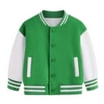 thumbnail image 1 of Tiweut Décontracté pour Filles Garçons Automne Hiver Chaud Manches Longues Col Rond Bloc de Couleur Vêtements de Baseball Manteau Régulier Fille Vert, 8-9 Ans, 1 of 5