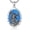 A01-Saint Michael, variant on St Christopher Necklace  925 Sterling Silver Round Pendant Turquoise Saint  Medallion Protection Jewelry Religious Gifts for Men