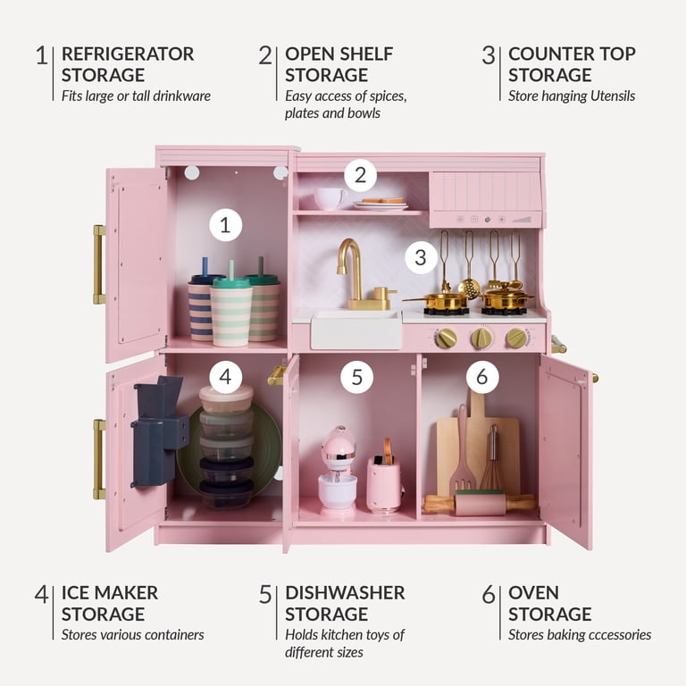 Best Choice Products Wooden Play Kitchen, Light-Up Pink photo 6
