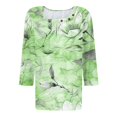 thumbnail image 5 of Fiudx Ofertas Flash Del Día Blusa de Manga 3/4 a La Moda para Mujer, Camiseta Estampada, Top Informal, 5 of 5