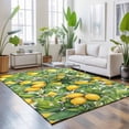 thumbnail image 3 of Area Rugs 3'x5', Summer Lemon Carpet Runner Indoor Outdoor Rugs Home Decor Aesthetic, Watercolor Yellow Fruits Green Leaves Non Slip Mats Washable Accent Rug for Living Room Bedroom, 3 of 8