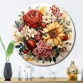 thumbnail image 3 of Designart "Floral Wreath in Beige and Orange II" Floral Oversized Wall Clock, 3 of 5