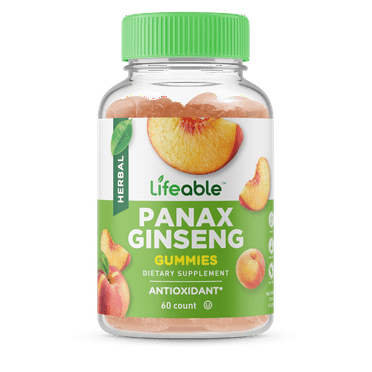 Lifeable Panax Ginseng Root Extract - Great Tasting Natural Flavor Gummy Supplement Vitamins - Non-GMO, Gluten-Free, Vegan, Chewable - for Antioxidant Support - for Adults Men Women Kids - 60 Gummies