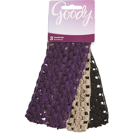 Goody Styling Essentials Ouchless Headwrap, Crochet, 3 Count