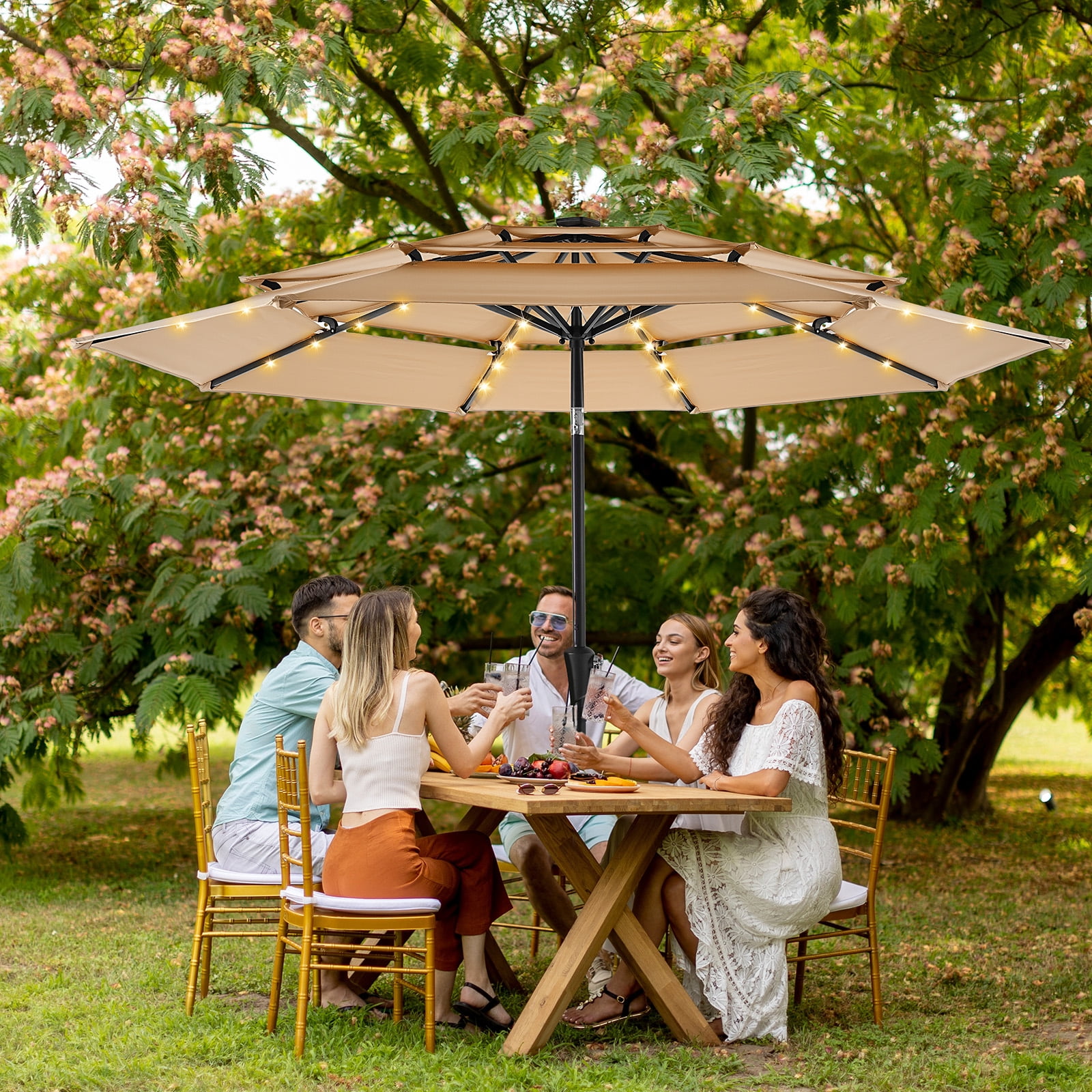 9 ft patio umbrellas with solar lights TheLAShop 3-Tiered Tilting Umbrella 8-Rib 5.11 Tactical Color:Matte Grey / Black and relaxed family time All Mountain Bikes –