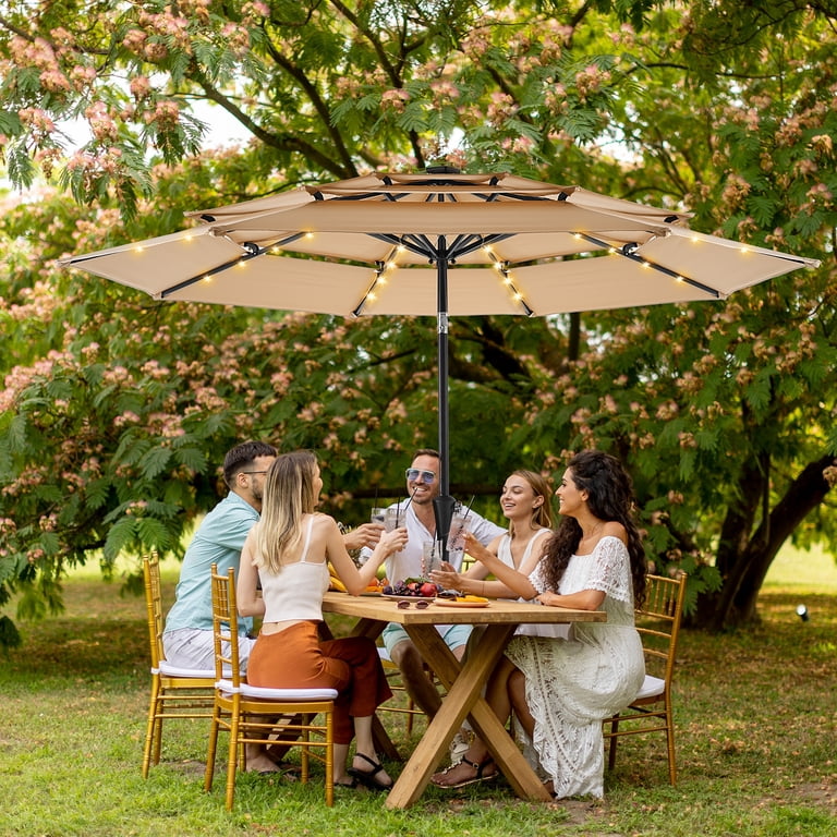 9ft patio umbrella with led lights Light Green 9ft. – LEIGH COUNTRY 32 LED lights on the ribs Leigh Country TX 94132 9'