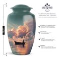 thumbnail image 2 of Fishing Man And Women's Urns For Human Ashes Adult - 1 Large Urn For Ashes For Women & Men - Blue Cremation Urn For Mothers Ash - Cloud Memorial Urns For Burial 10 Inch, 4 Keepsake Set, 2 of 7