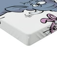 thumbnail image 2 of Ambesonne Cartoon Fitted Sheet, Rabbit Mascot Animal, Queen Size, Grey Pink White, 2 of 3