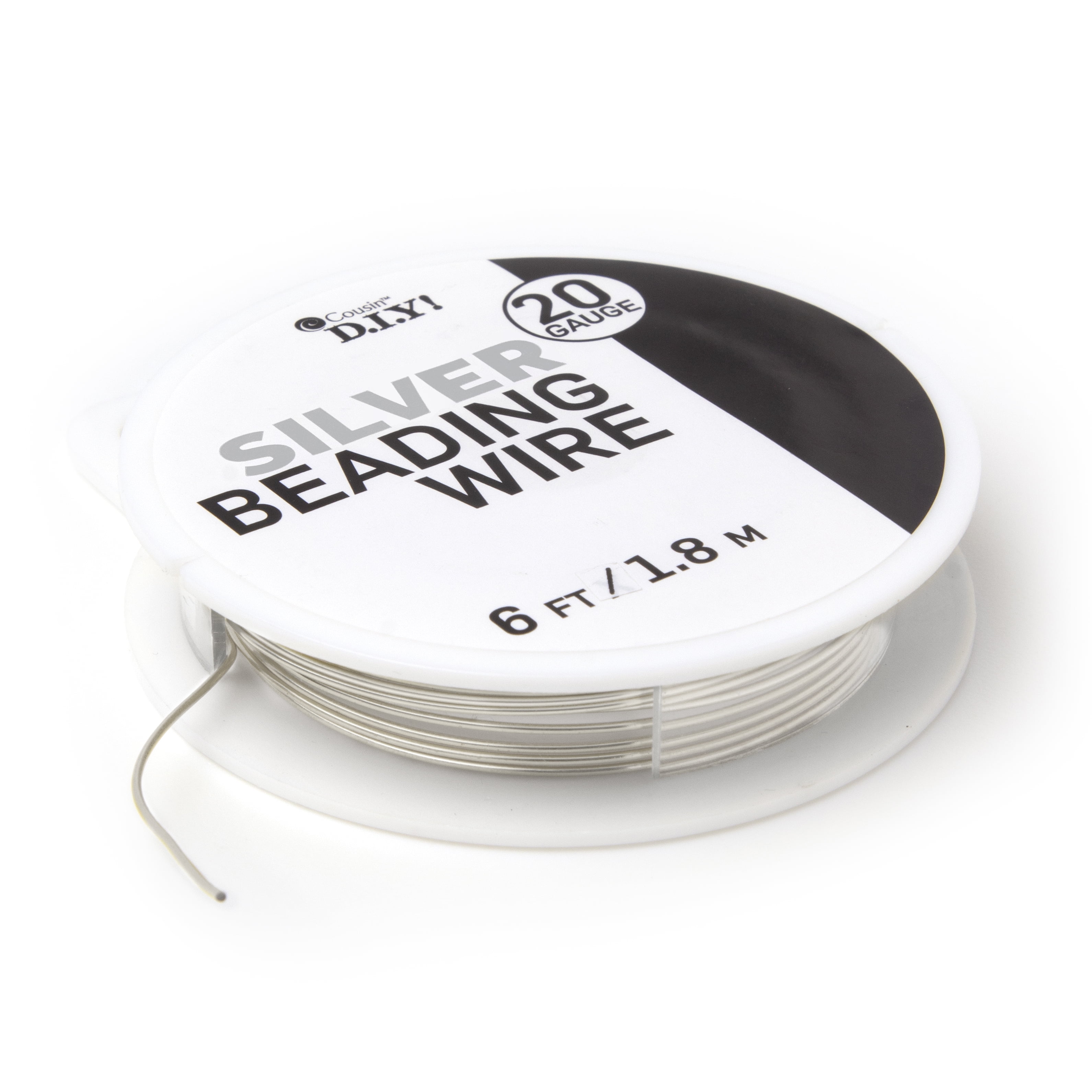 (2 pack) Cousin DIY Metal Beading Wire, Silver Finish, 20 Ga, 6 ft Roll