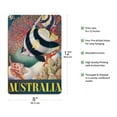 thumbnail image 2 of Australia - Great Barrier Reef - Longspined Butterfly-Fish and Heron Island Volute - Vintage Travel Poster by Eileen Mayo c.1956 - 8 x 12 inch Vintage Wood Art Sign, 2 of 4