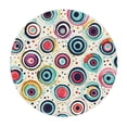 thumbnail image 3 of YFYANG Round Fitted Table Cloth, Waterproof Abstract Watercolor Dot Pattern Polyester Table Cover, Indoor Outdoor Decorative Tablecloths with Elastic Edge, 3 of 7