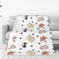 thumbnail image 3 of Cute Kitten Print Pattern Throw Blanket, Super Soft Anti-Pilling Flannel Bed Blankets, 80"x60", 3 of 8